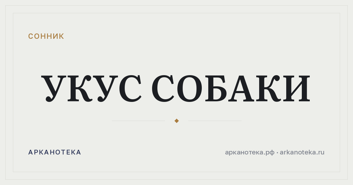 укус собаки — Сонник, Арканотека