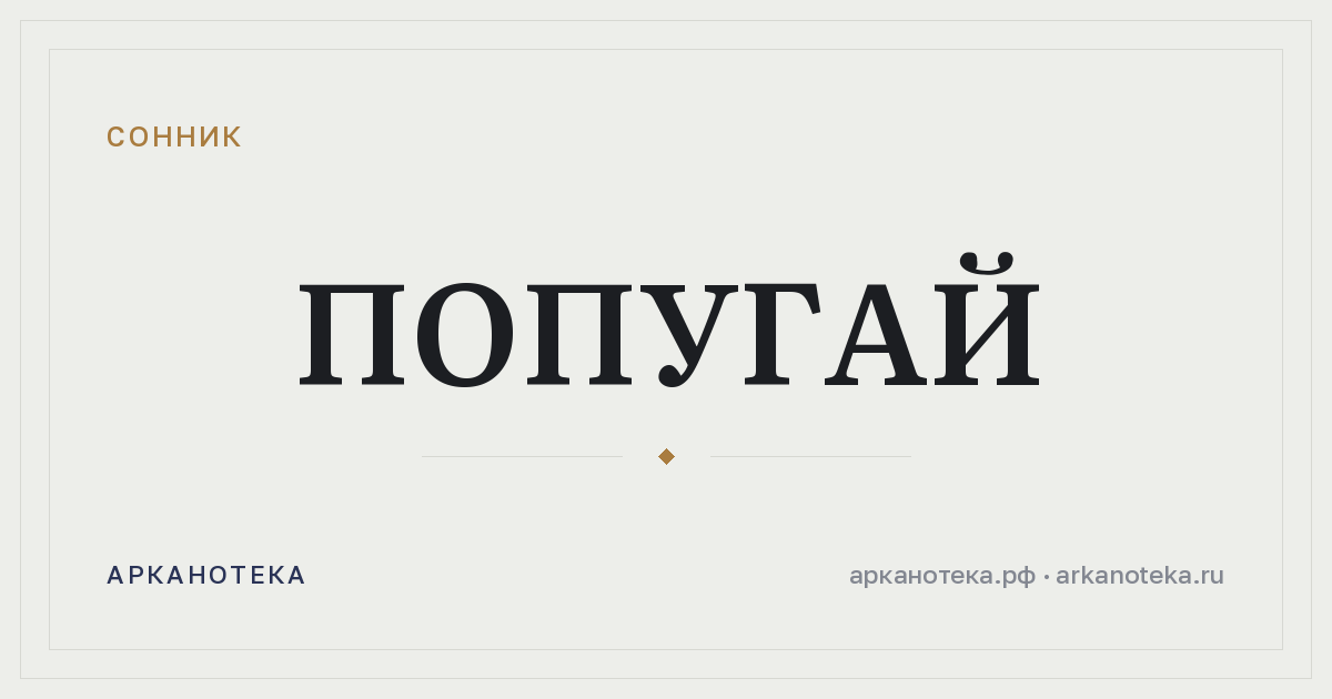 попугай — Сонник, Арканотека