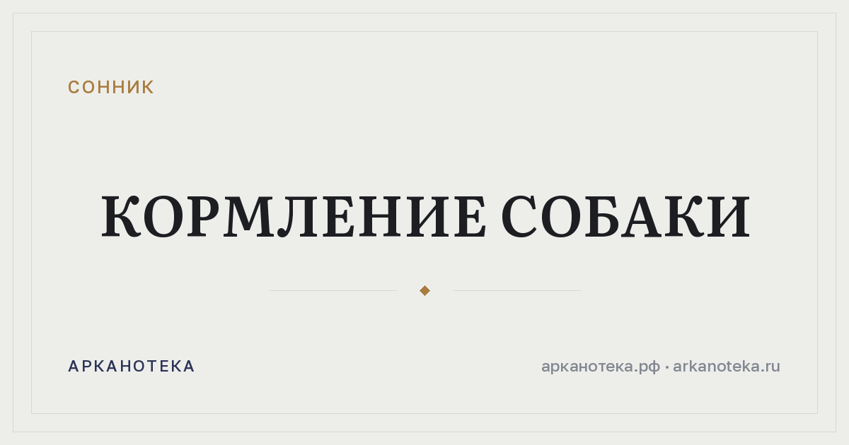 кормление собаки — Сонник, Арканотека