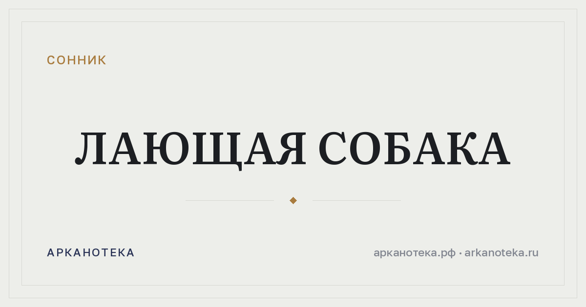 лающая собака — Сонник, Арканотека