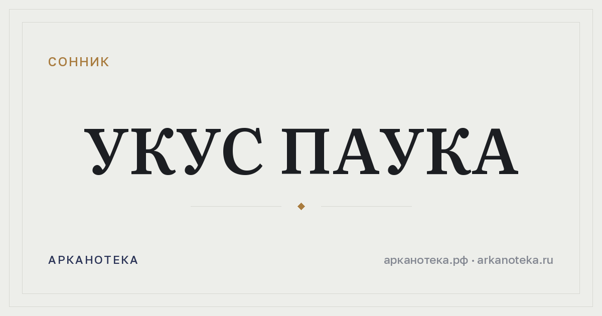 укус паука — Сонник, Арканотека