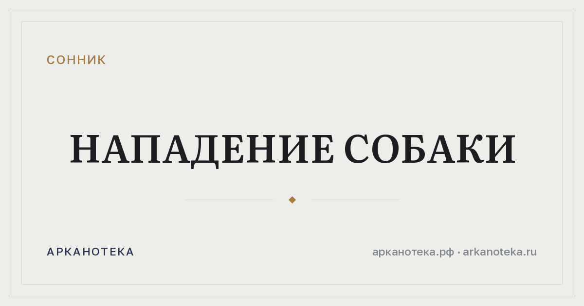 нападение собаки — Сонник, Арканотека
