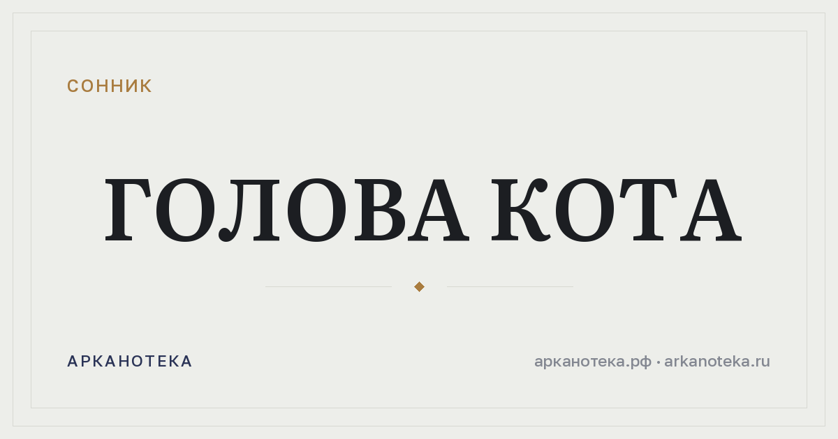 голова кота — Сонник, Арканотека