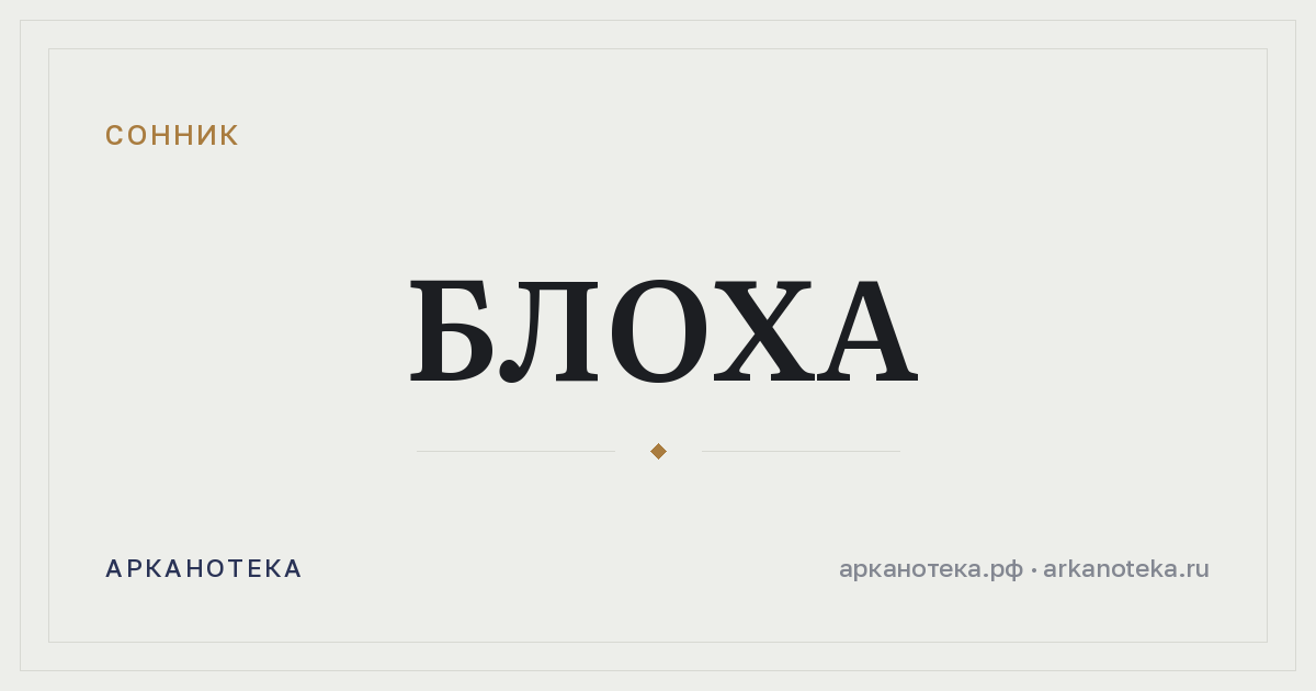 блоха — Сонник, Арканотека