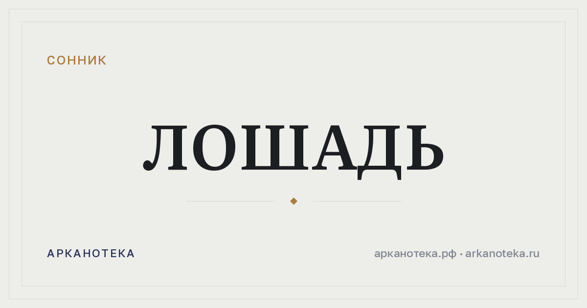 лошадь — Сонник, Арканотека