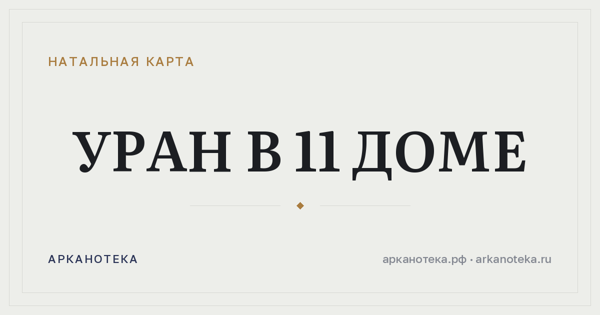 Уран в 11 доме — Натальная карта, Арканотека