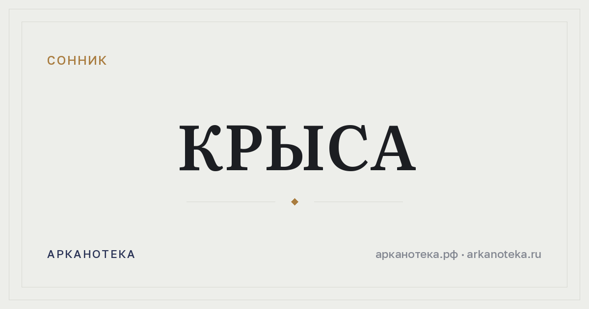 крыса — Сонник, Арканотека