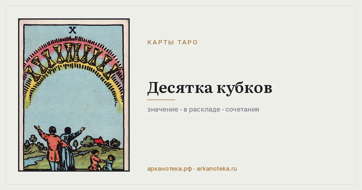 Десятка Кубков — Карты таро, Арканотека
