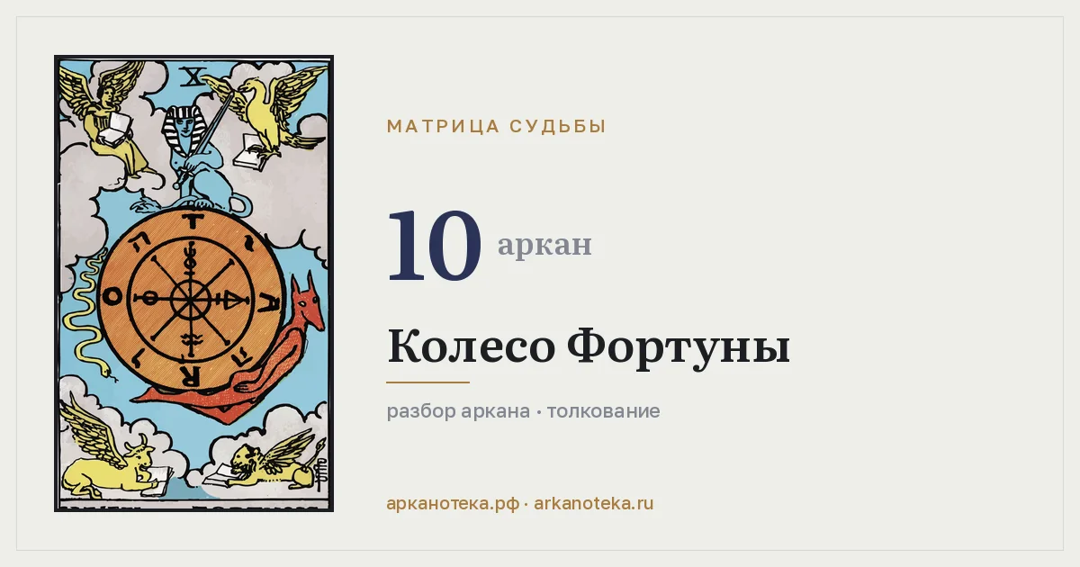 Колесо Фортуны — Карты таро, Арканотека