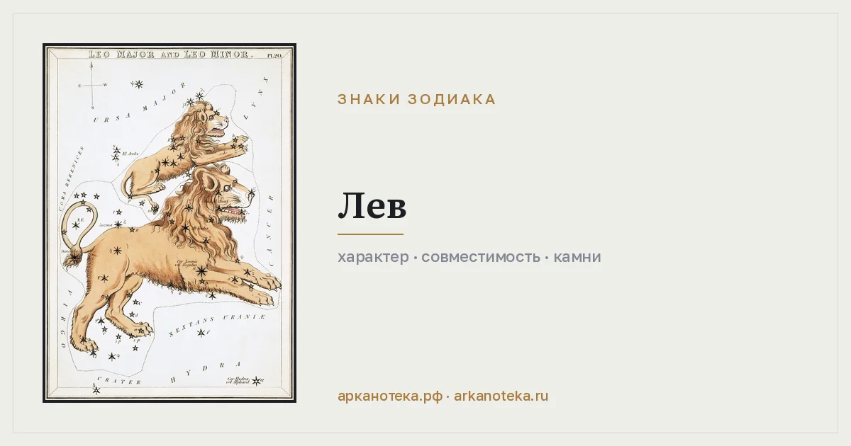 Лев и Дева — Совместимость знаков, Арканотека
